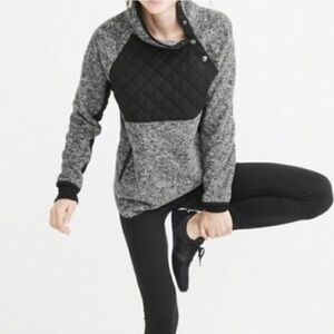 Abercrombie & Fitch Quilted Snap Fleece Pullover